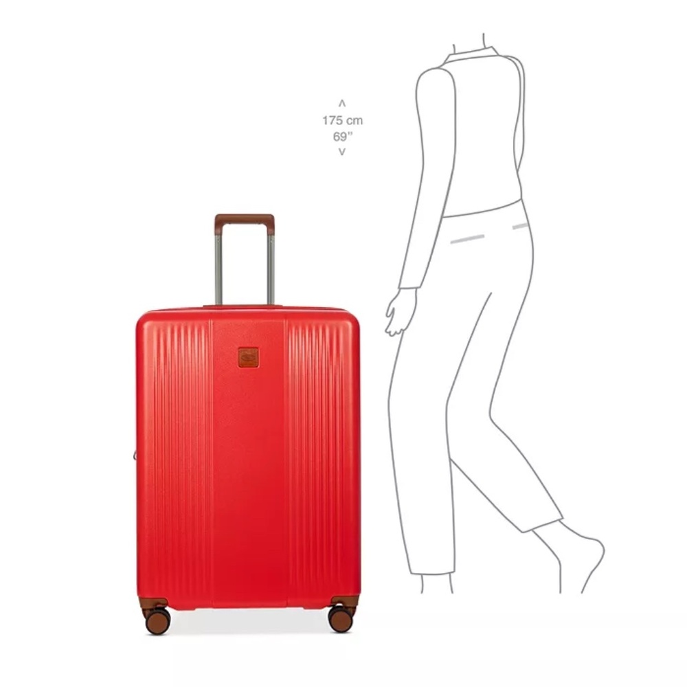 New With Tags Bric's Ferrara 3 Piece Spinner Suitcase Set - Beautiful Bright Red - Picture 13 of 14